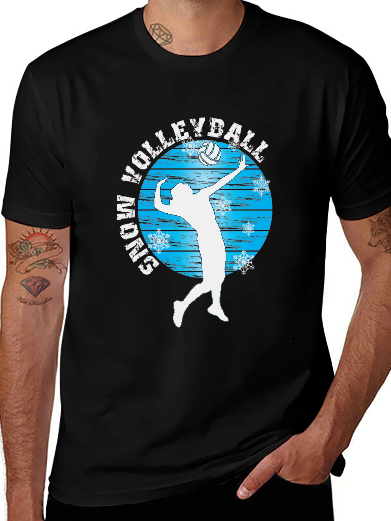 Variant 28 of Snow Volleyball Moms Black T-Shirt
