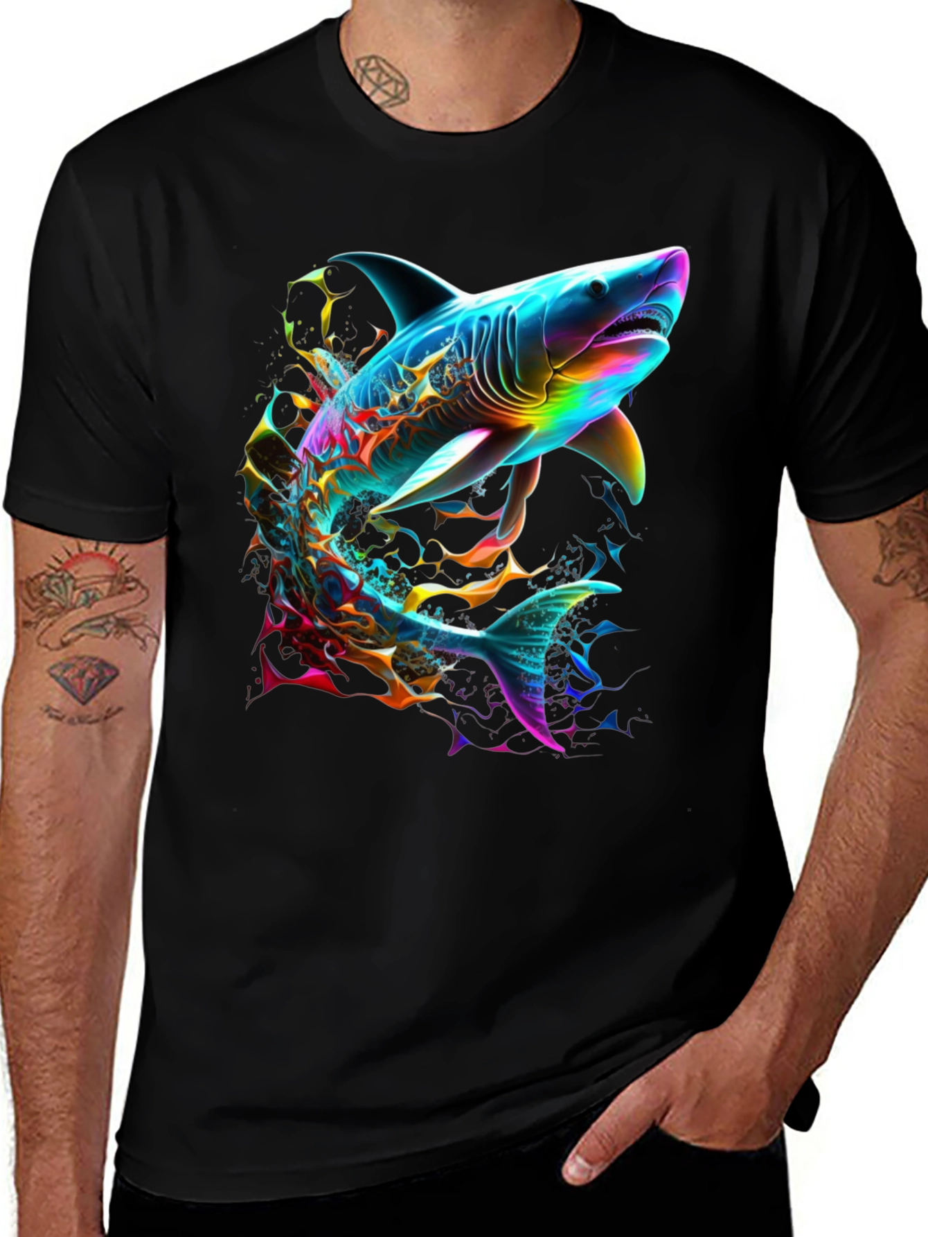 Variant 20 of Rainbow Shark Graphic T-Shirt