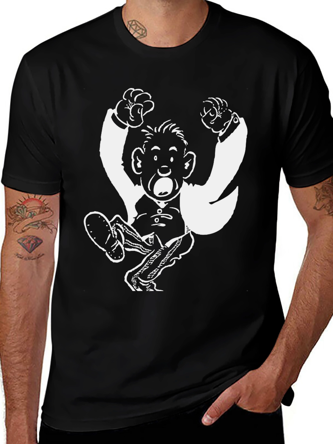 Variant 19 of Tintin Inspired Black Graphic Tee