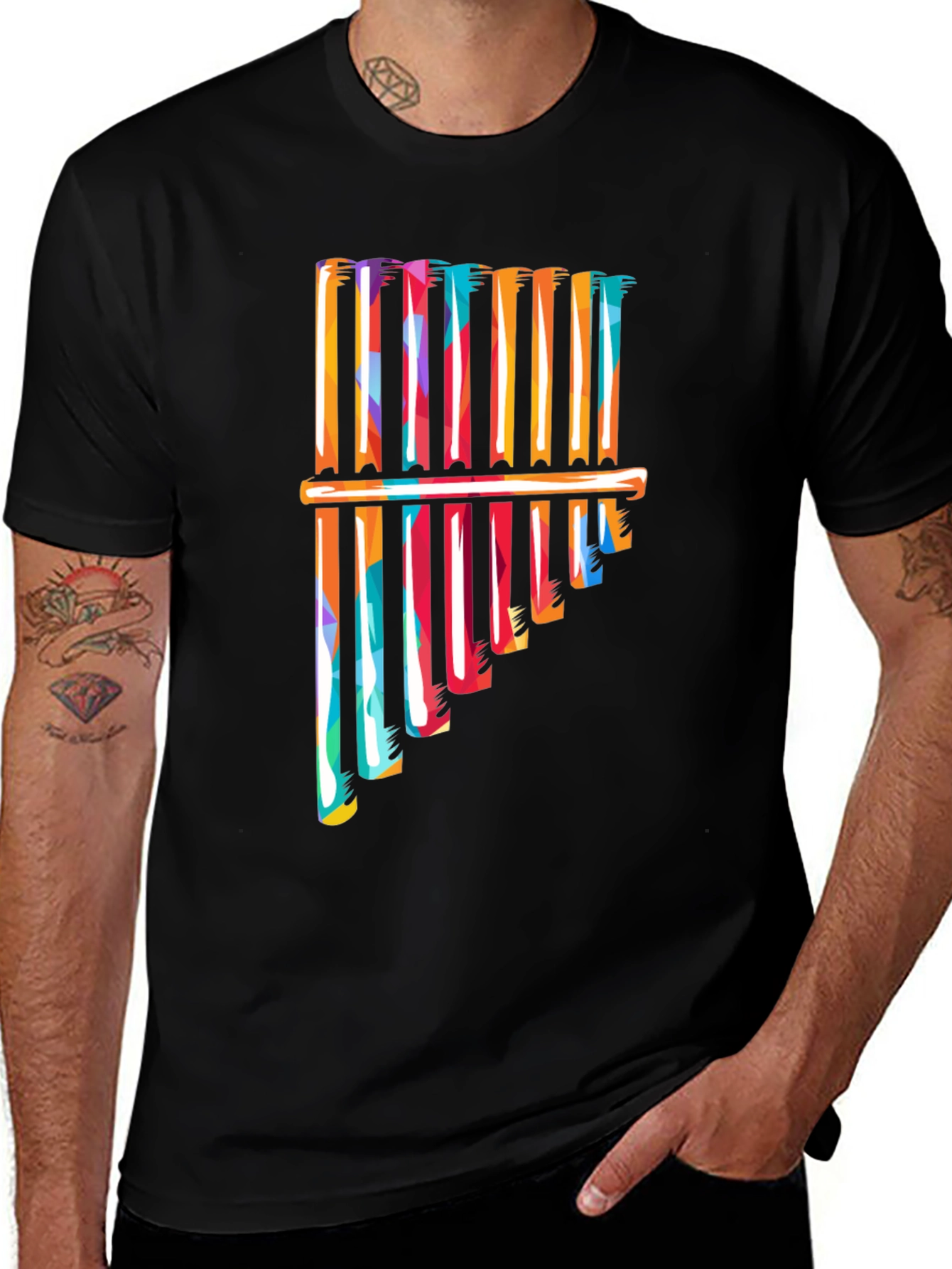Variant 25 of Colorful Pan Flute Graphic T-Shirt