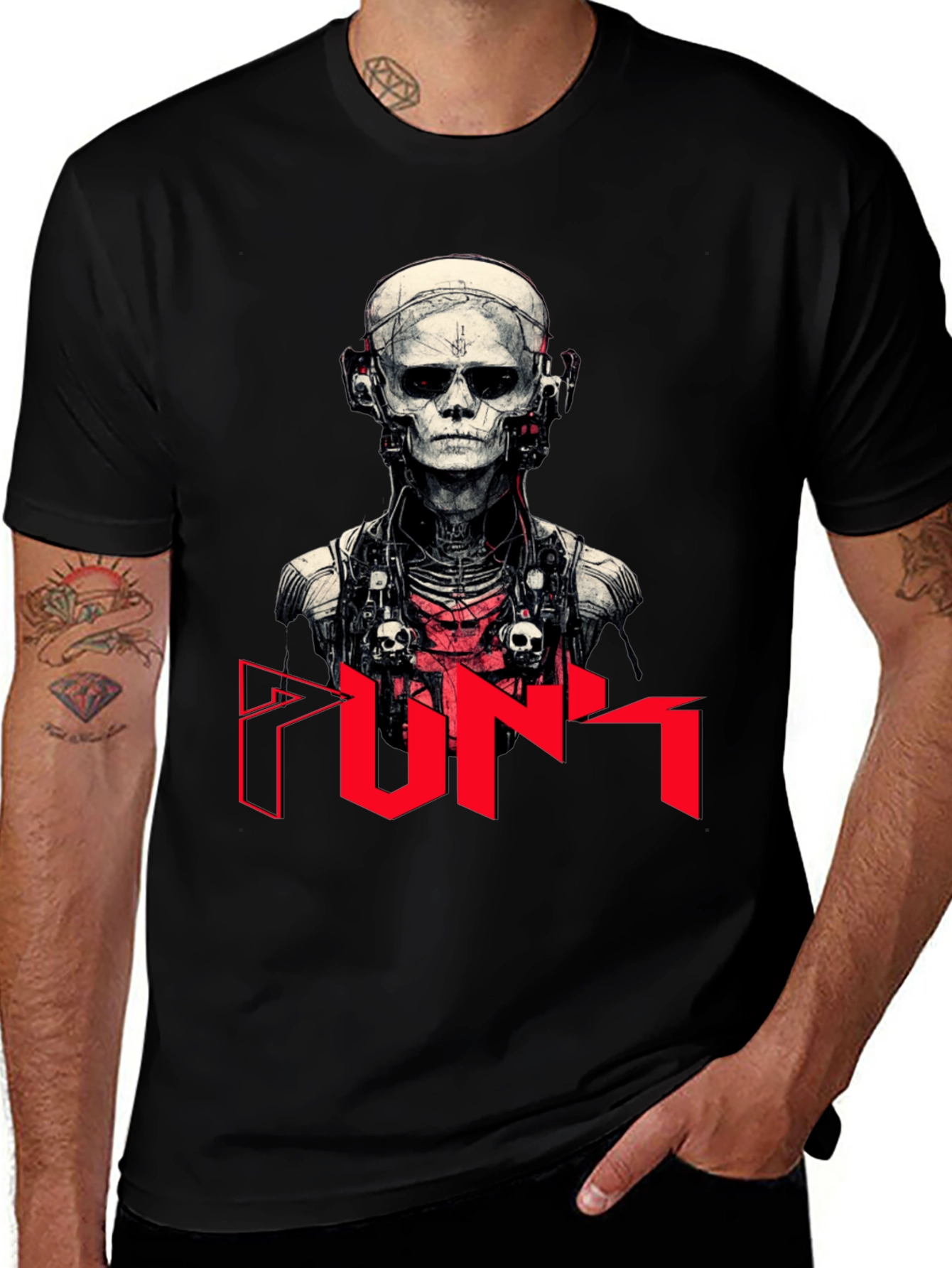 Variant 7 of Cyberpunk Skeleton Graphic Tee