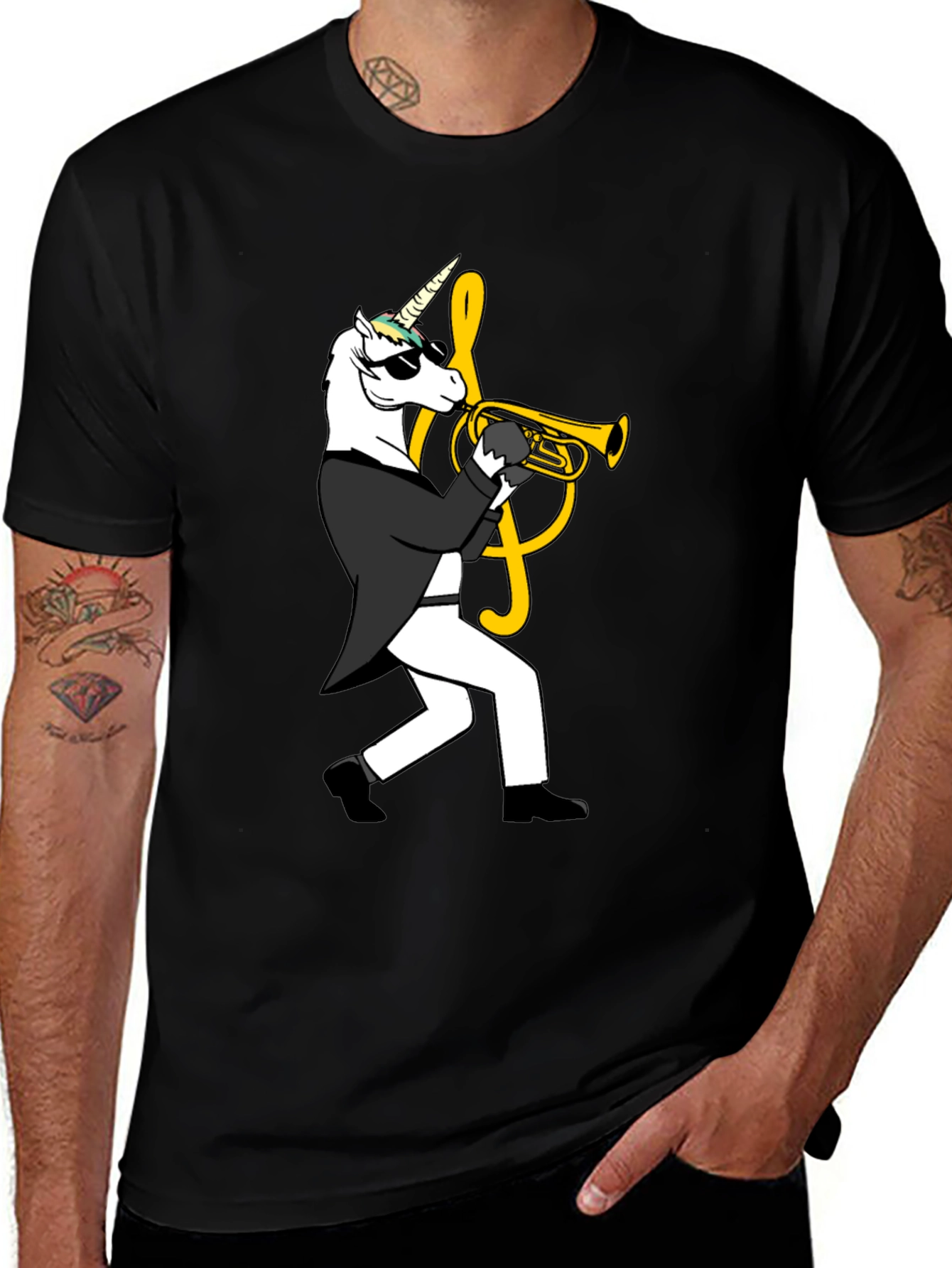 Variant 7 of Unicorn Trumpet Player Graphic Tee