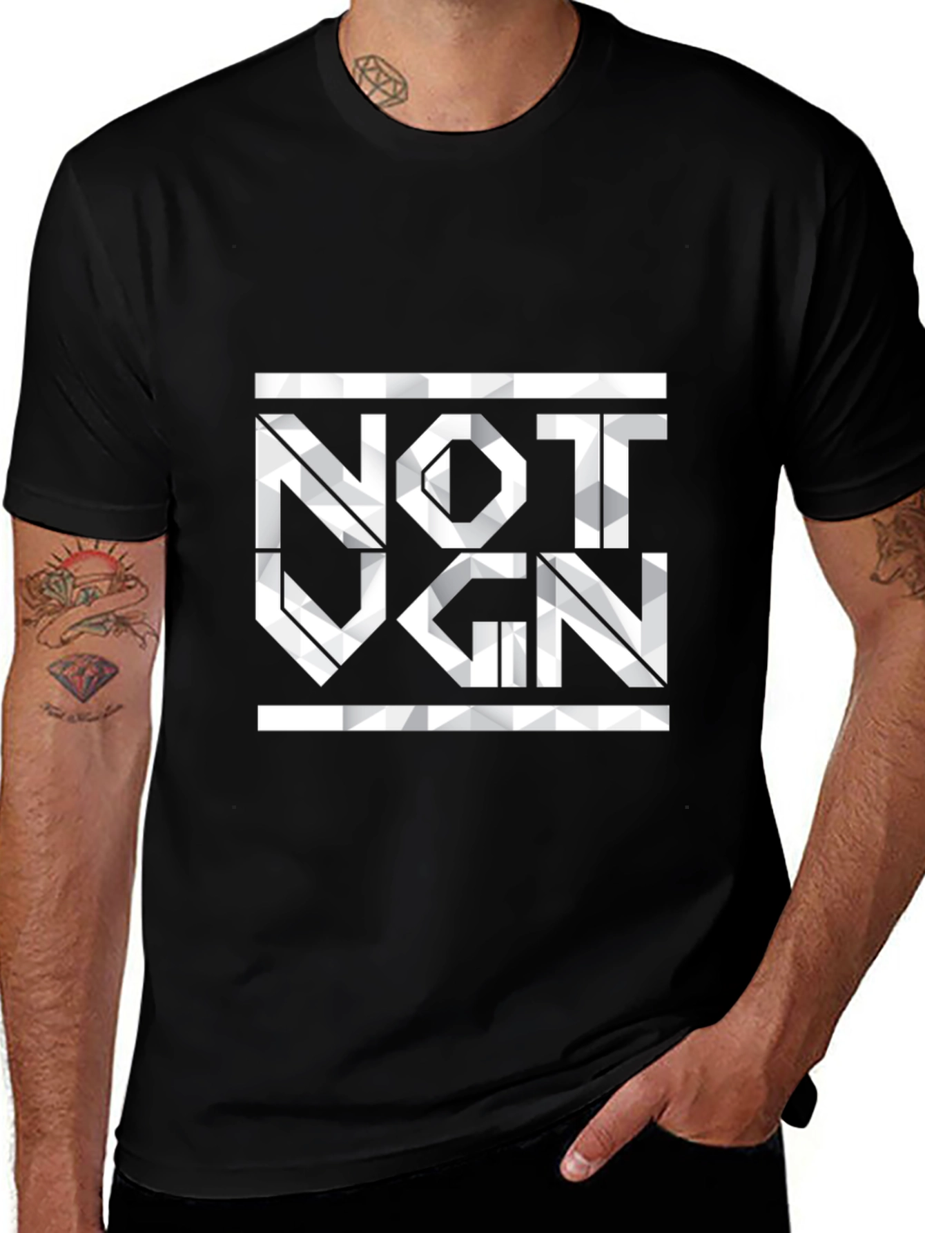 Variant 28 of Not VGN Black Graphic Tee - Vegan Statement T-Shirt