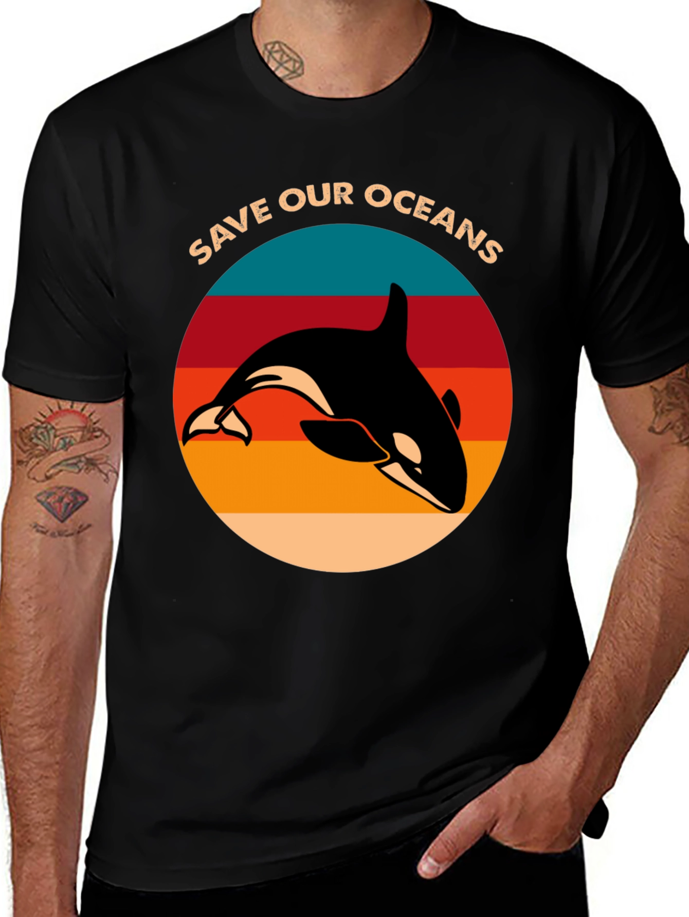 Variant 29 of Save Our Oceans Orca Whale Graphic Tee