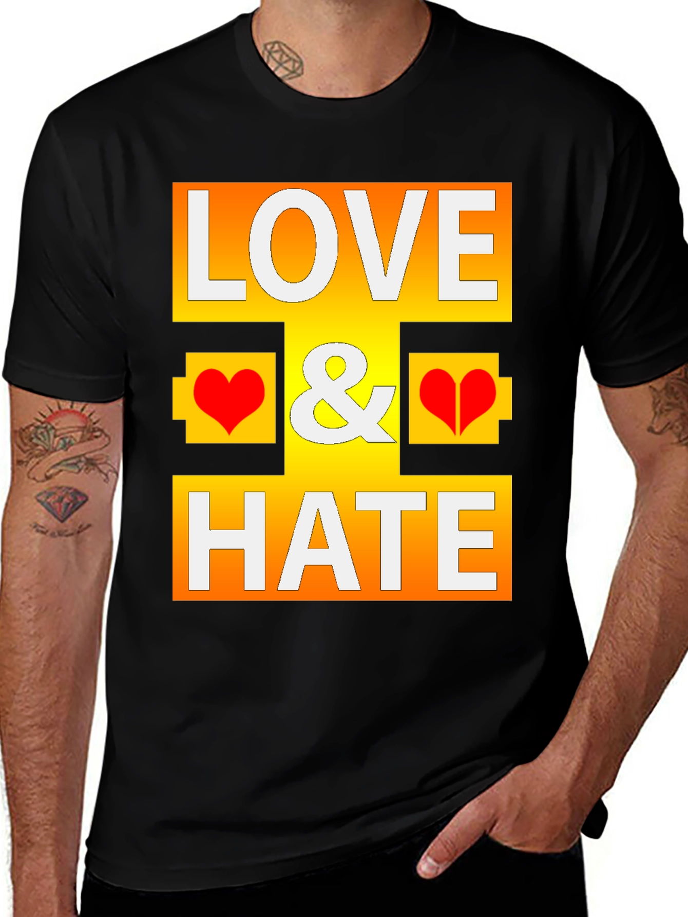 Variant 16 of Love & Hate Graphic T-Shirt - Bold Statement Tee