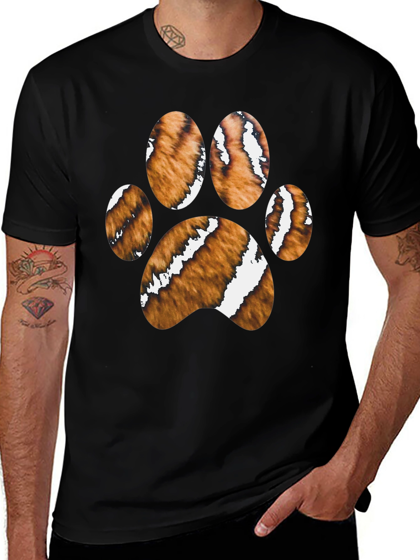 Variant 3 of Tiger Paw Print T-Shirt - Stylish Animal Lover Tee