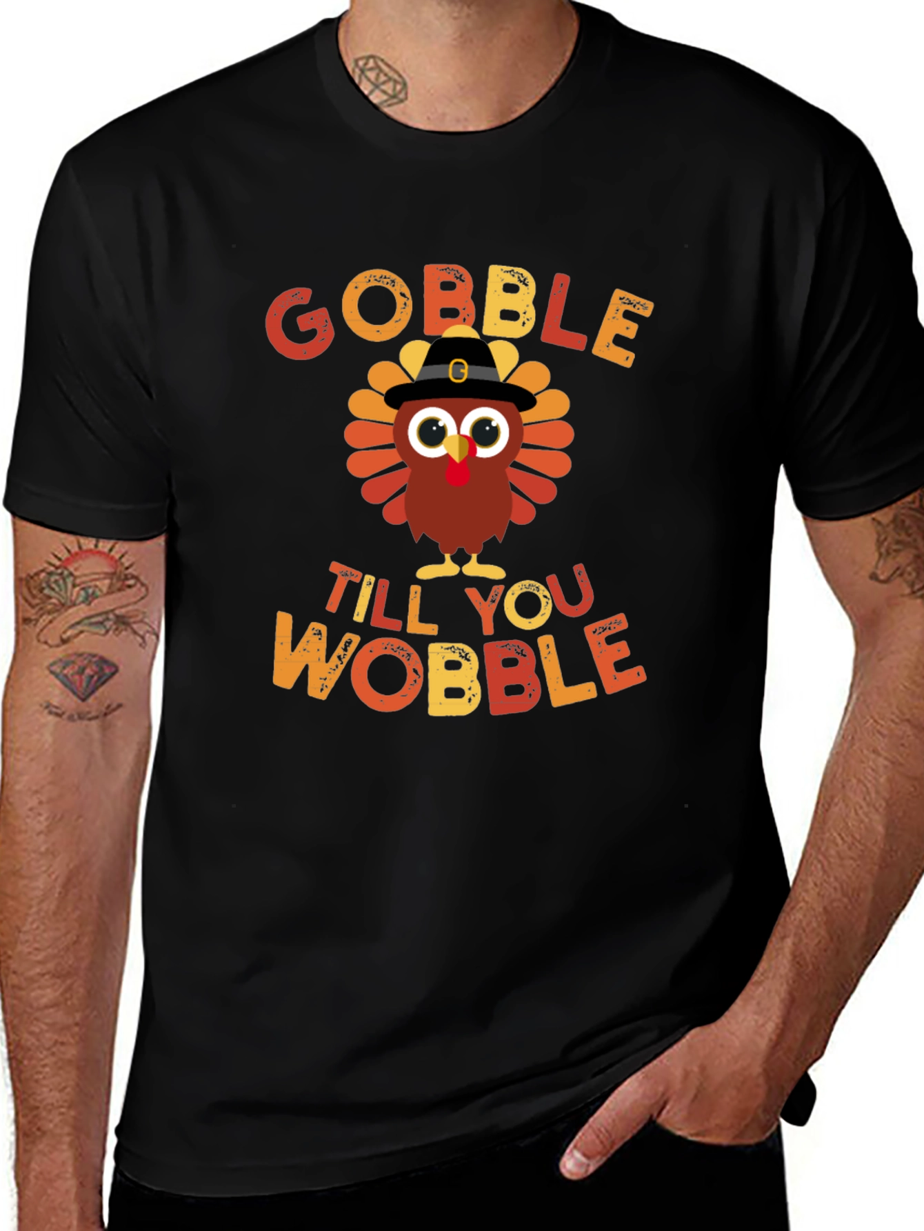 Gobble Till You Wobble Thanksgiving Turkey T-Shirt