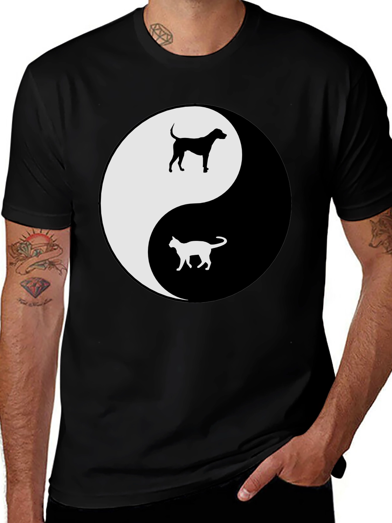 Variant 3 of Yin Yang Cat & Dog T-Shirt