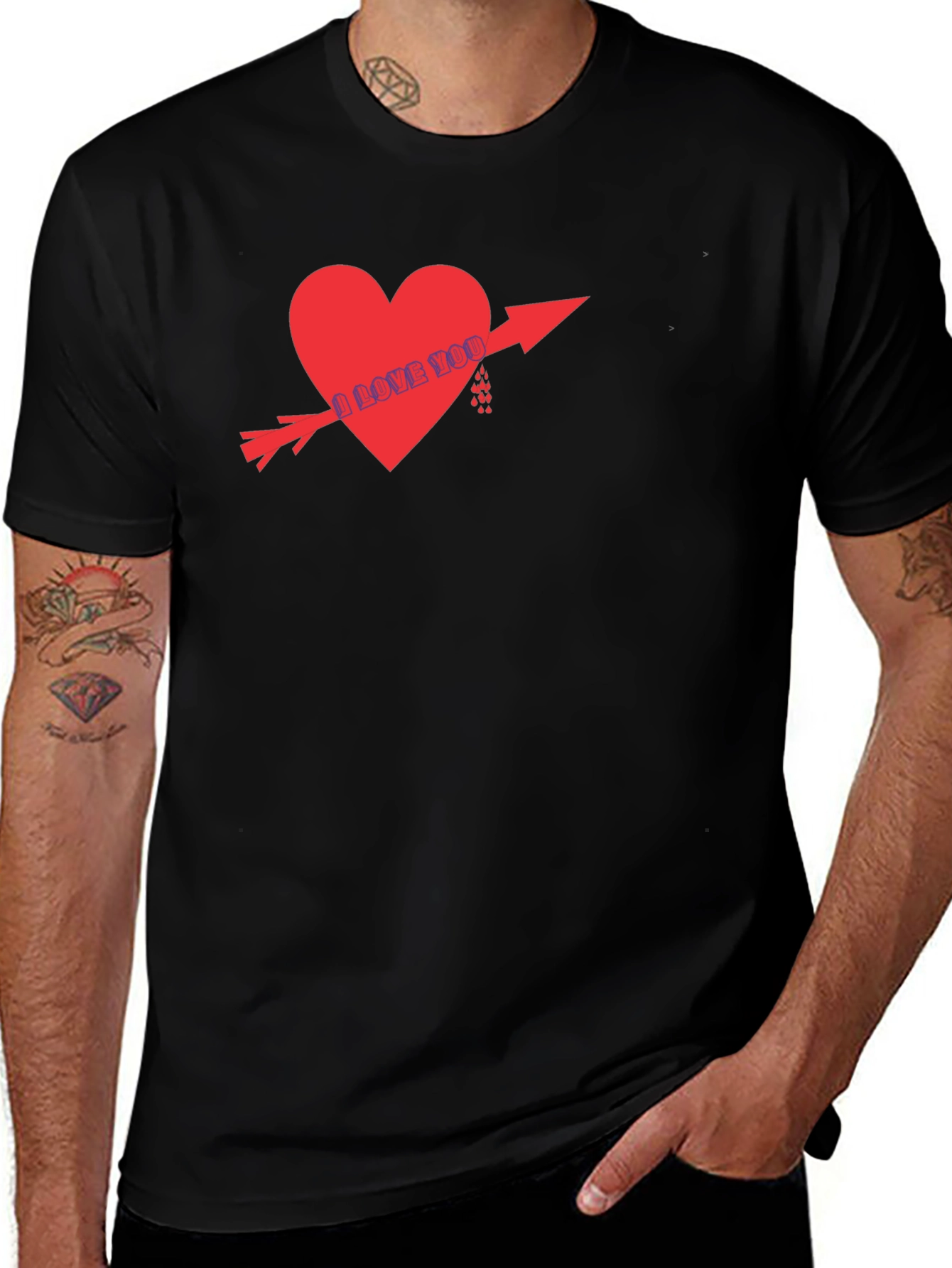 Variant 9 of I Love You Heart Arrow Graphic T-Shirt
