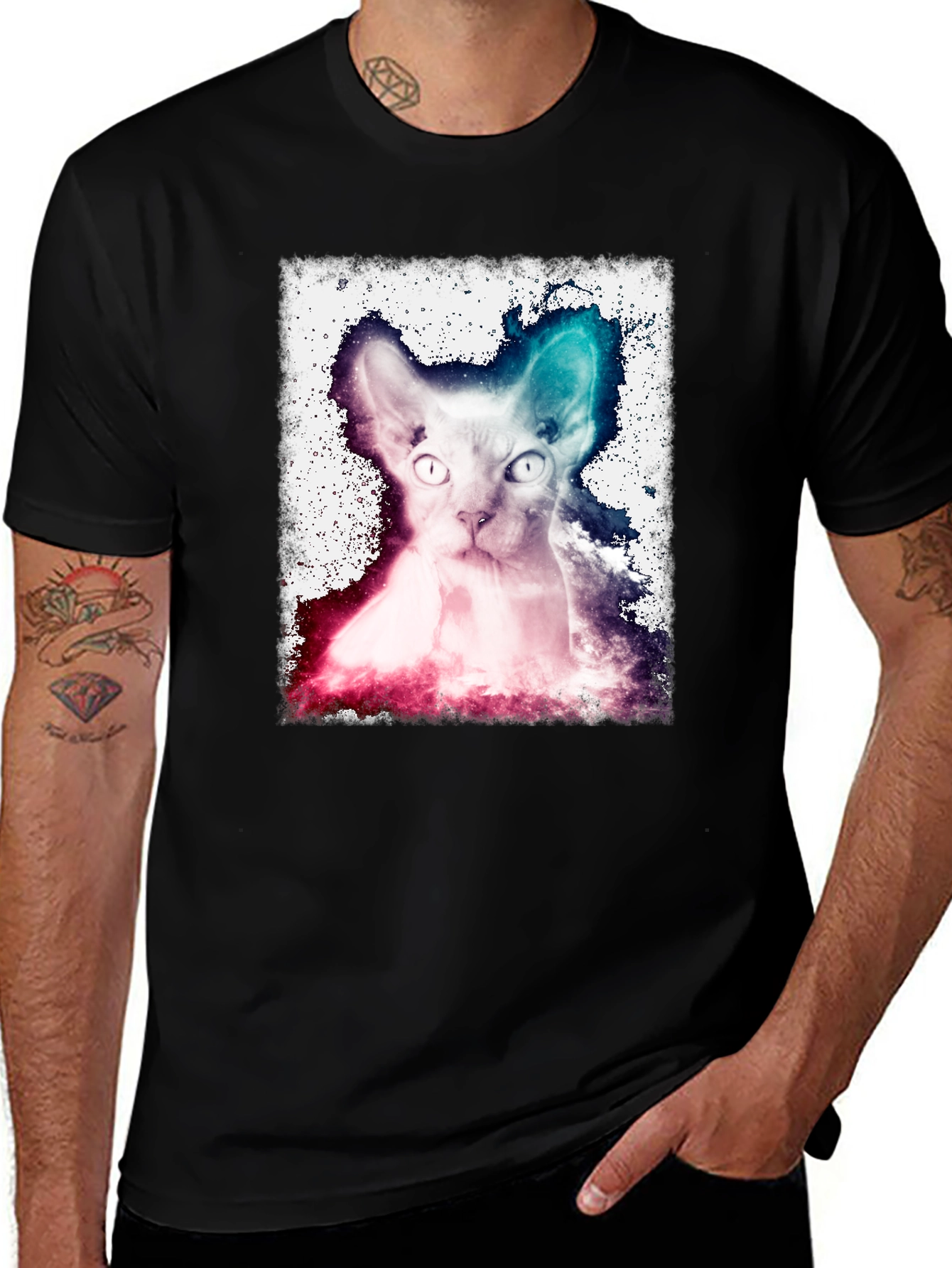 Variant 19 of Galaxy Cat Graphic Tee - Unique Design