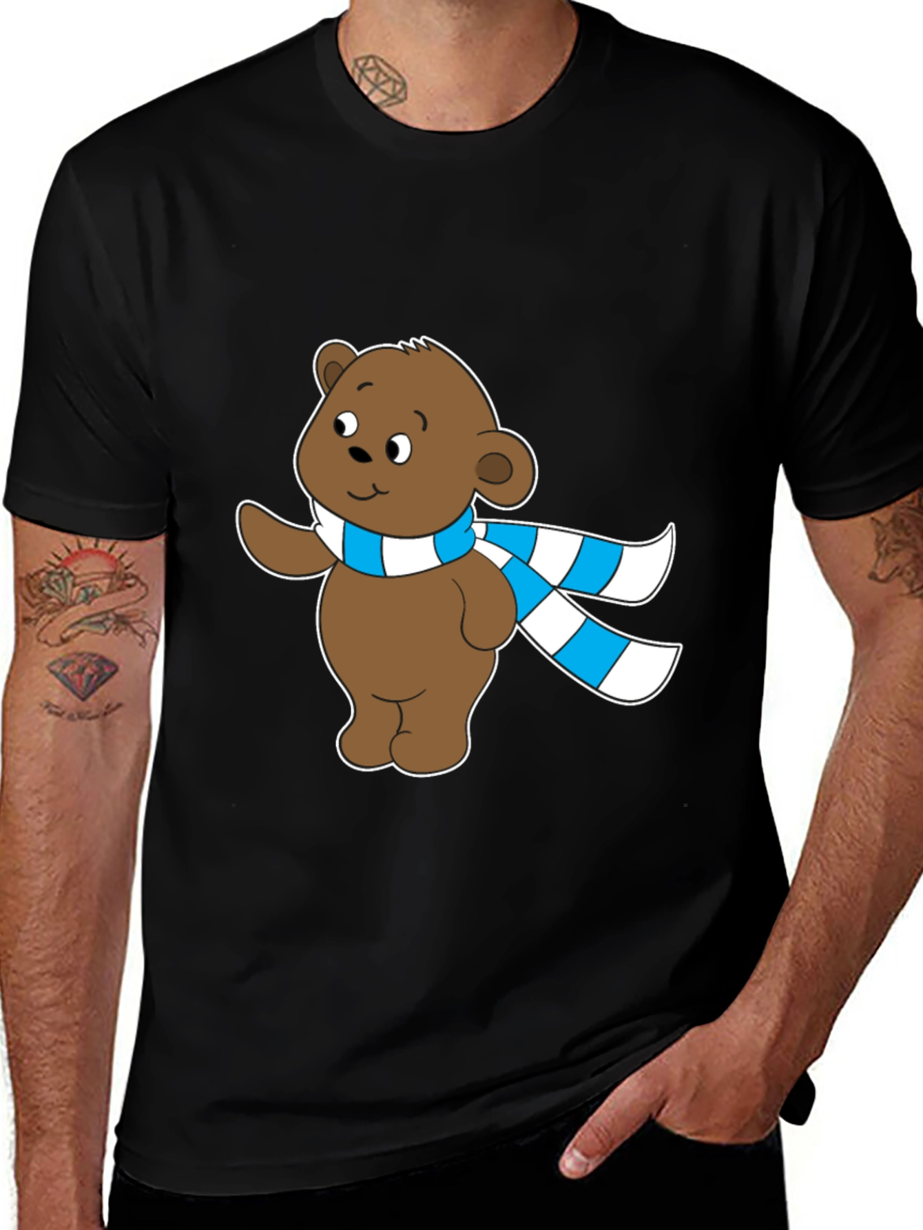 Variant 2 of Cute Bear Scarf T-Shirt