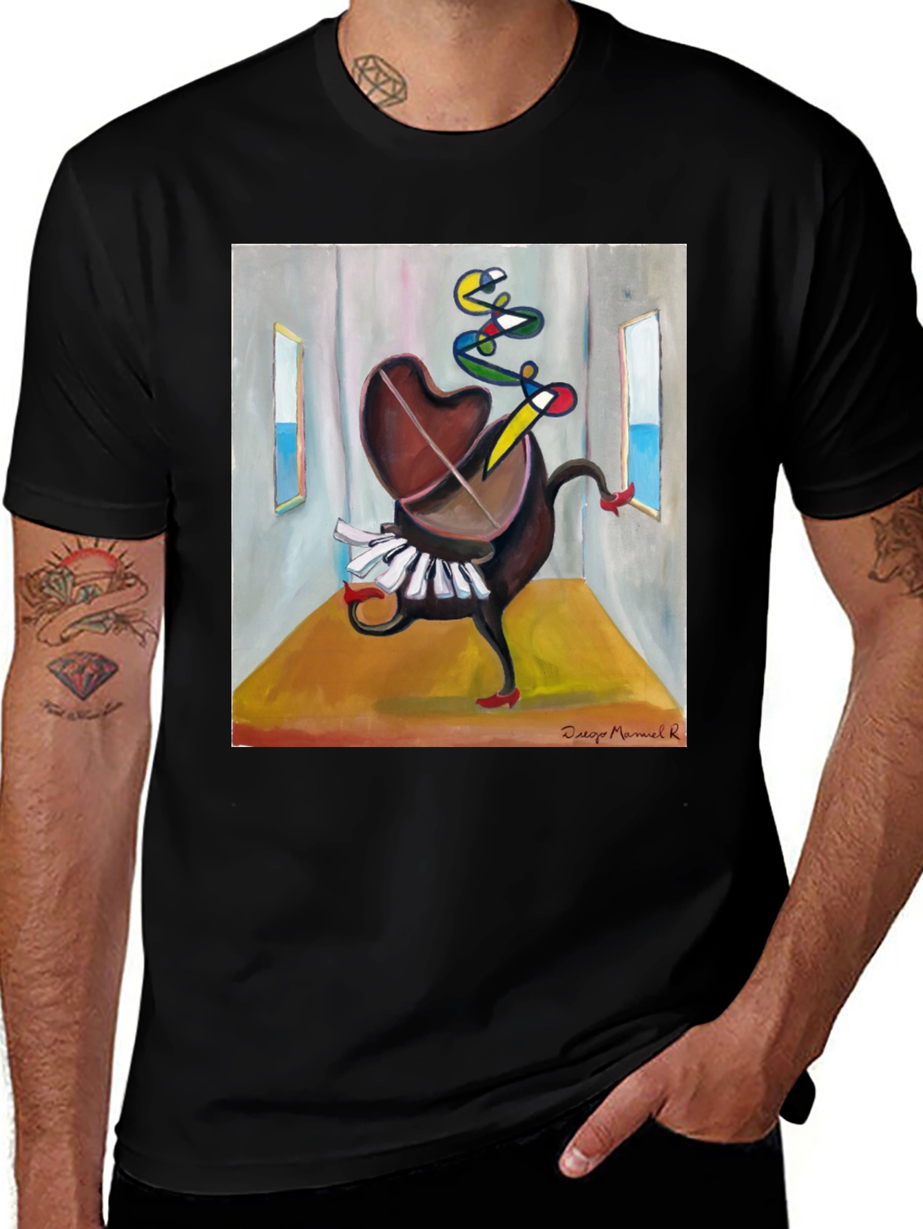 Variant 28 of Abstract Piano T-Shirt - Unique Art Tee