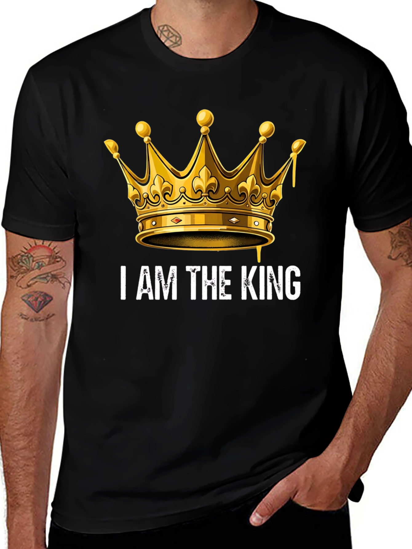 Variant 24 of I Am The King Graphic Tee - Men's Black T-Shirt