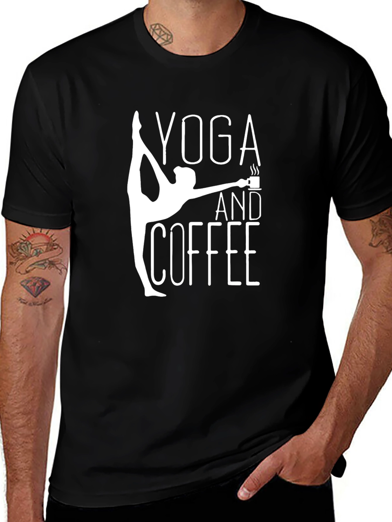 Variant 27 of Yoga and Coffee Graphic Tee