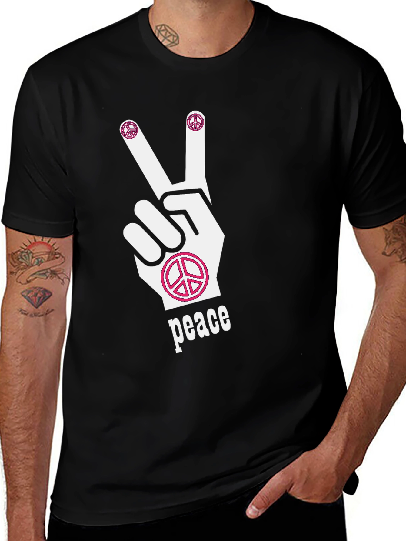 Variant 16 of Peace Sign T-Shirt: Hippie Style