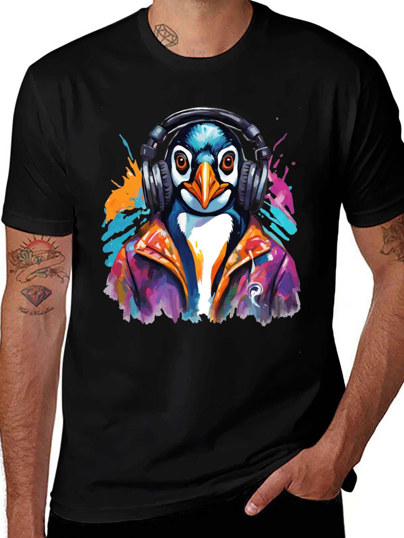 Variant 20 of Cool Penguin DJ Graphic Tee - Stylish & Unique