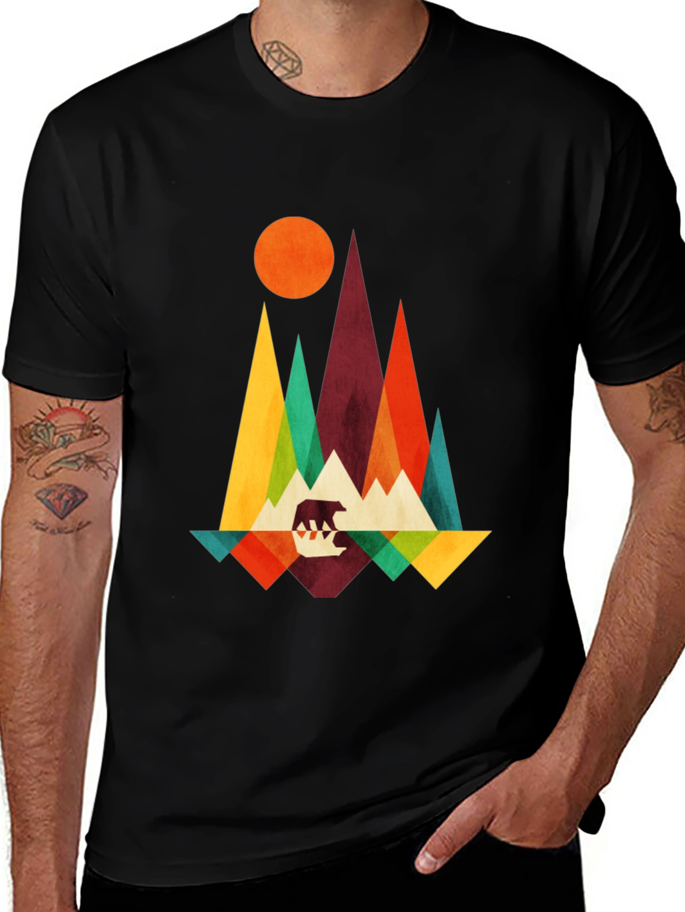 Variant 13 of Geometric Bear Mountain Graphic Tee