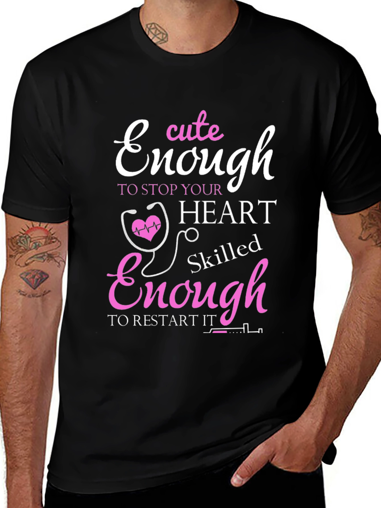 Variant 14 of Cute Enough to Stop Hearts Nurse T-Shirt