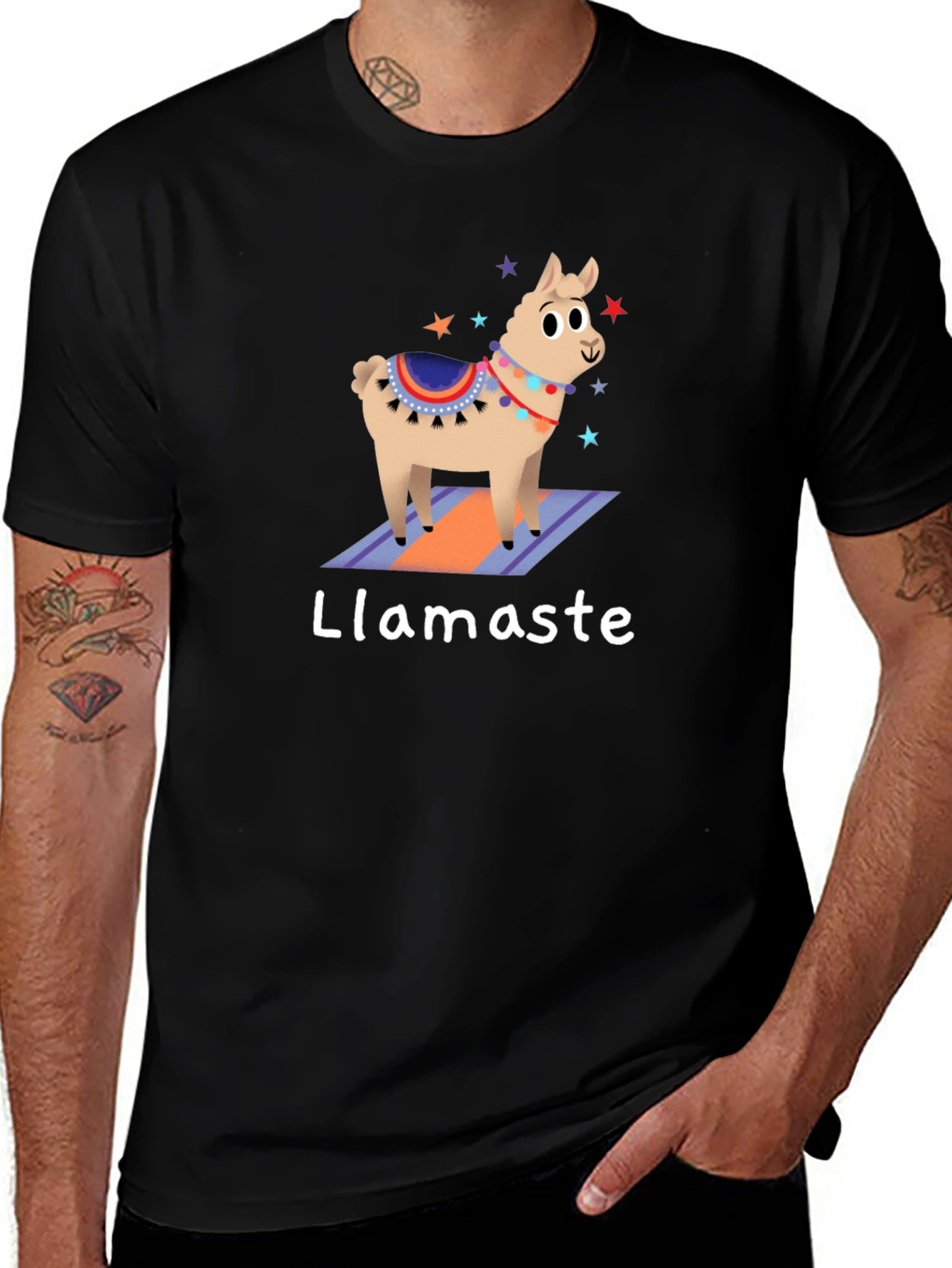 Variant 22 of Llamaste Graphic Tee - Yoga Llama T-Shirt
