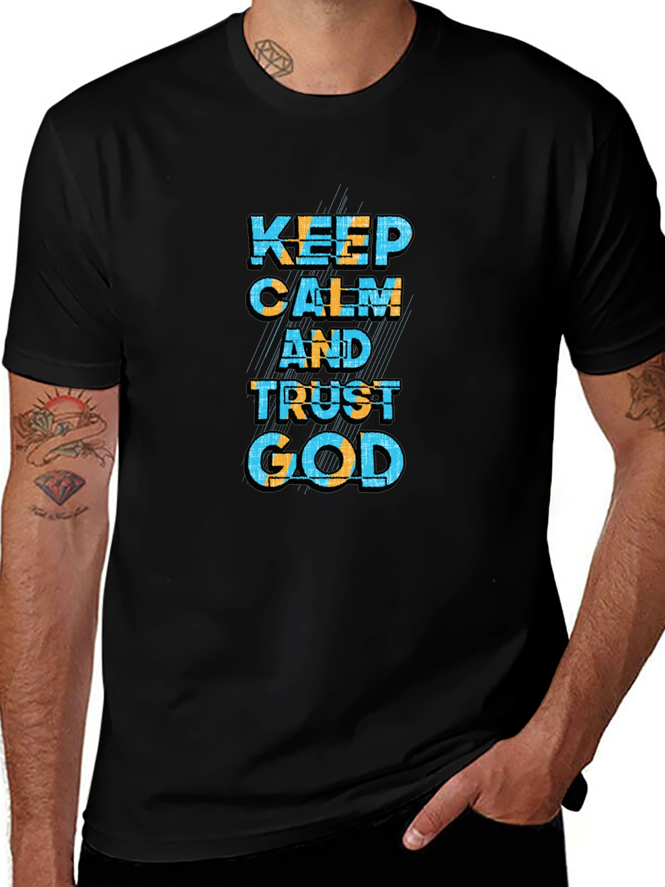 Keep Calm and Trust God Black T-Shirt