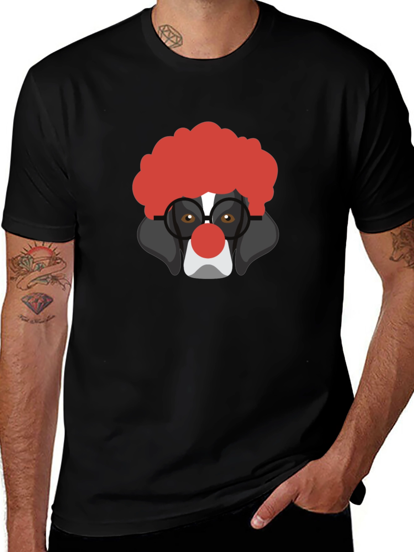 Variant 13 of Clown Dog Graphic Tee - Black T-Shirt