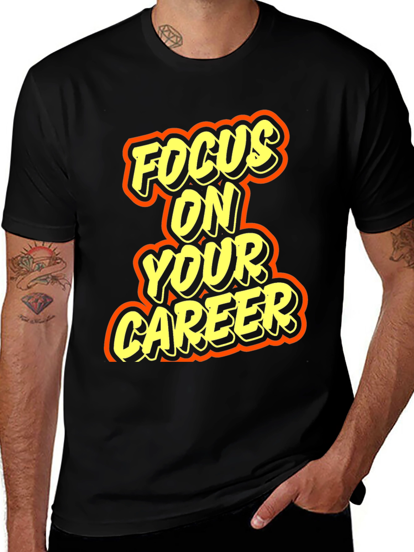 Variant 30 of Focus On Your Career Graphic Tee - Black