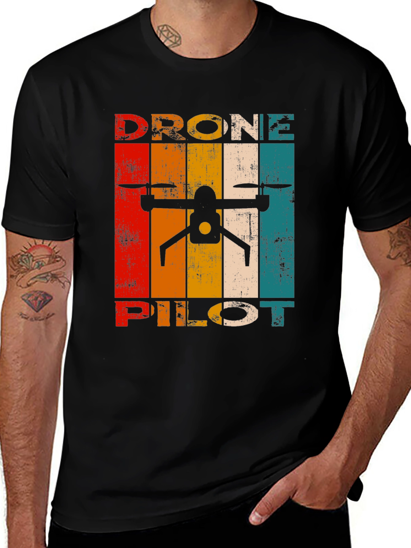 Variant 26 of Drone Pilot Retro Graphic T-Shirt