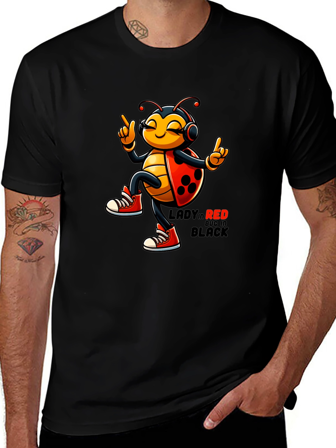 Variant 16 of Ladybug in Red & Black Graphic Tee