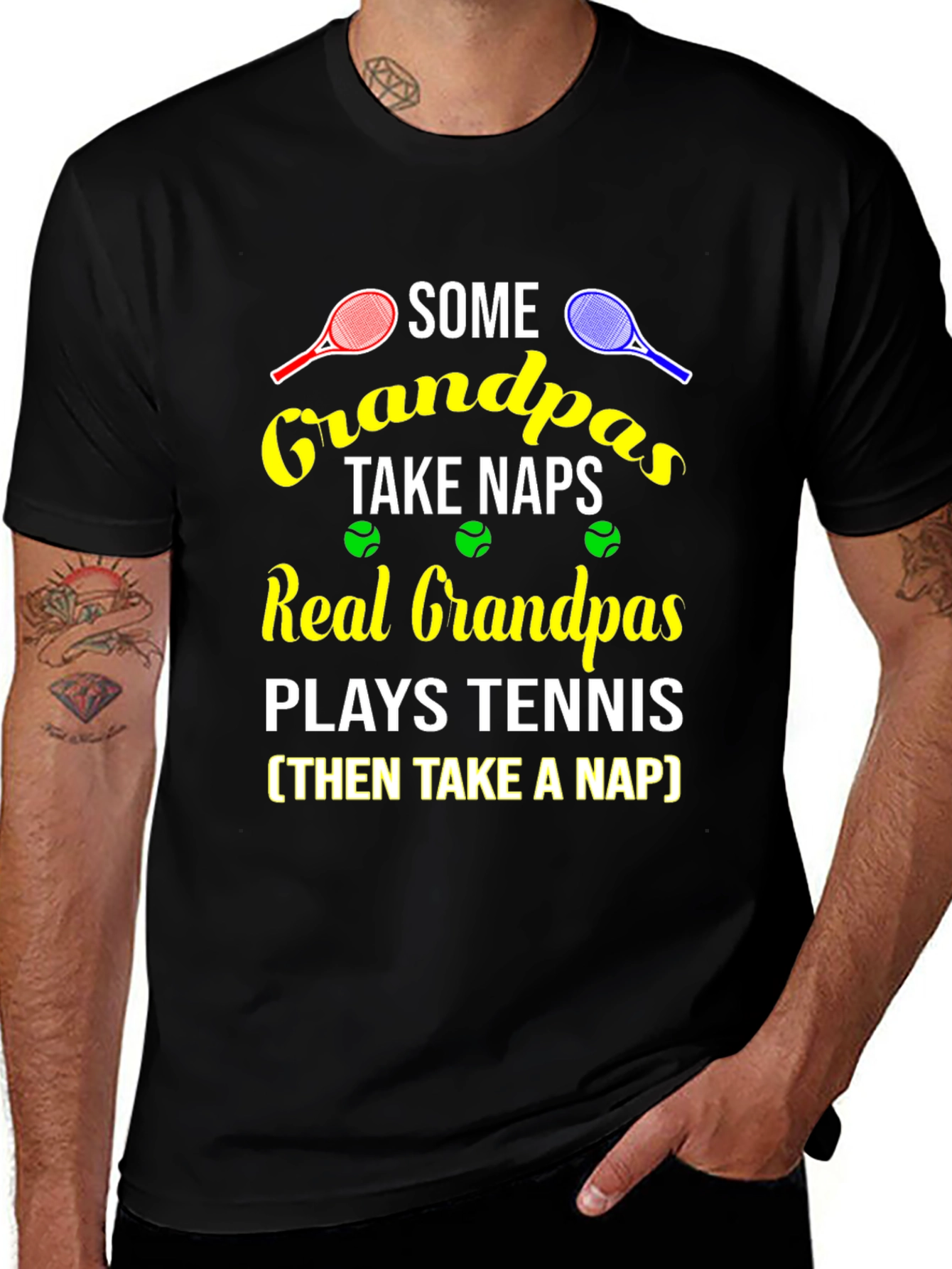 Variant 15 of Grandpa Tennis T-Shirt - Some Grandpas Take Naps