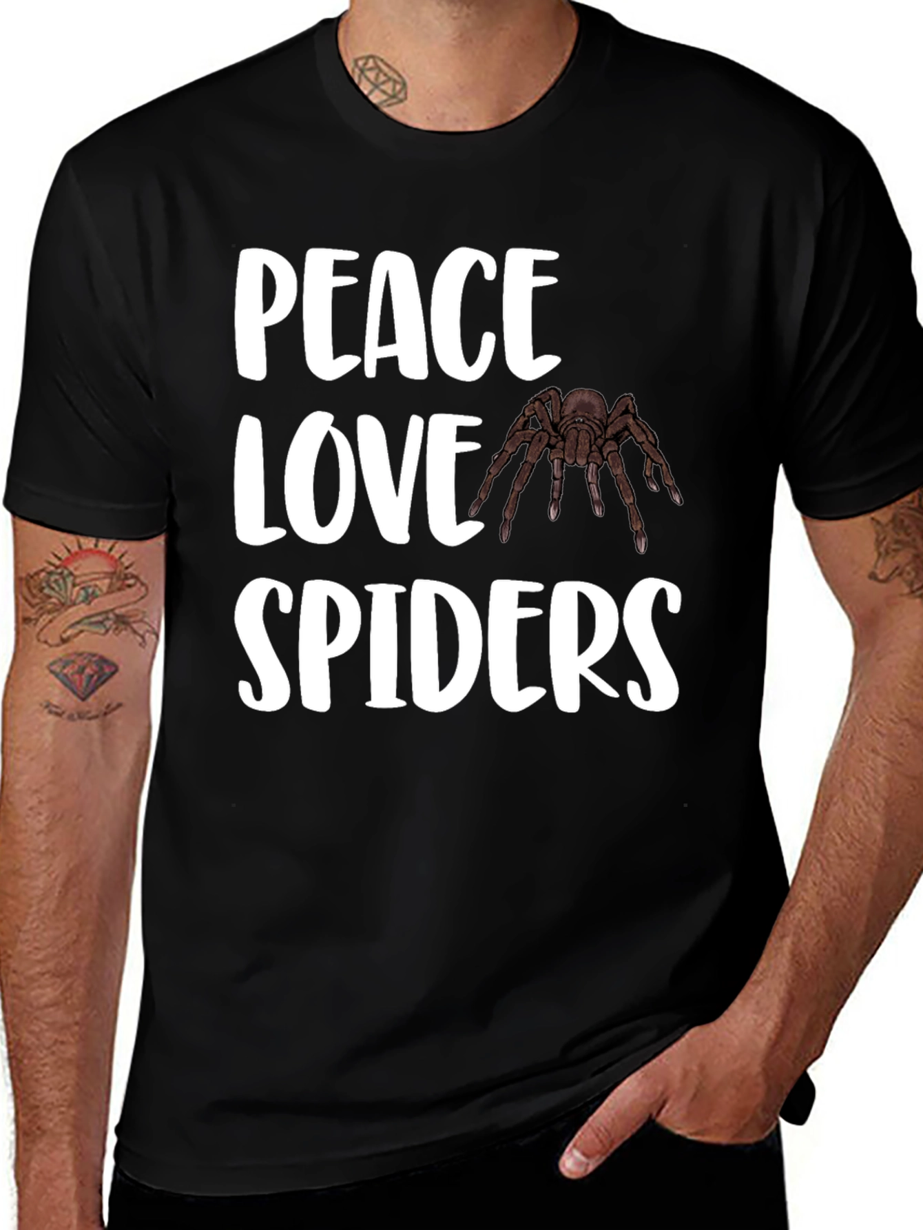 Variant 25 of Peace Love Spiders T-Shirt - Arachnid Lover Tee