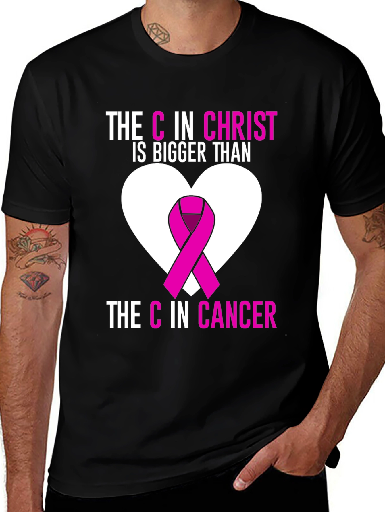 Faith Over Fear T-Shirt: Christ Over Cancer Awareness