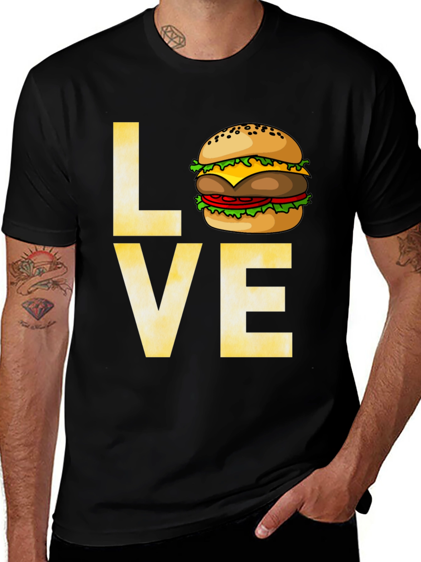 Variant 4 of Love Burger Graphic T-Shirt - Unisex Short Sleeve Tee