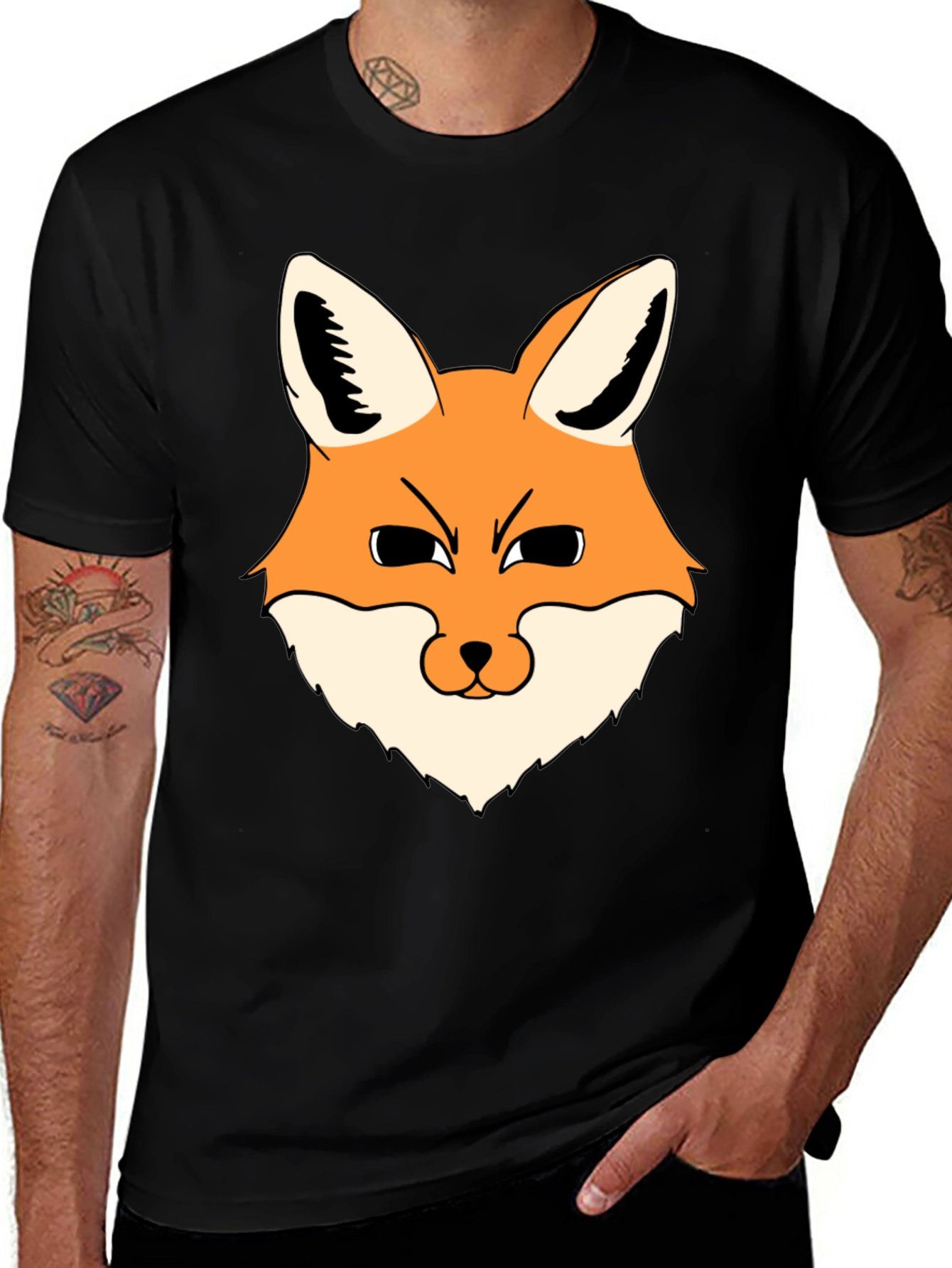 Variant 15 of Fox Graphic Black T-Shirt - Men's Casual Wear