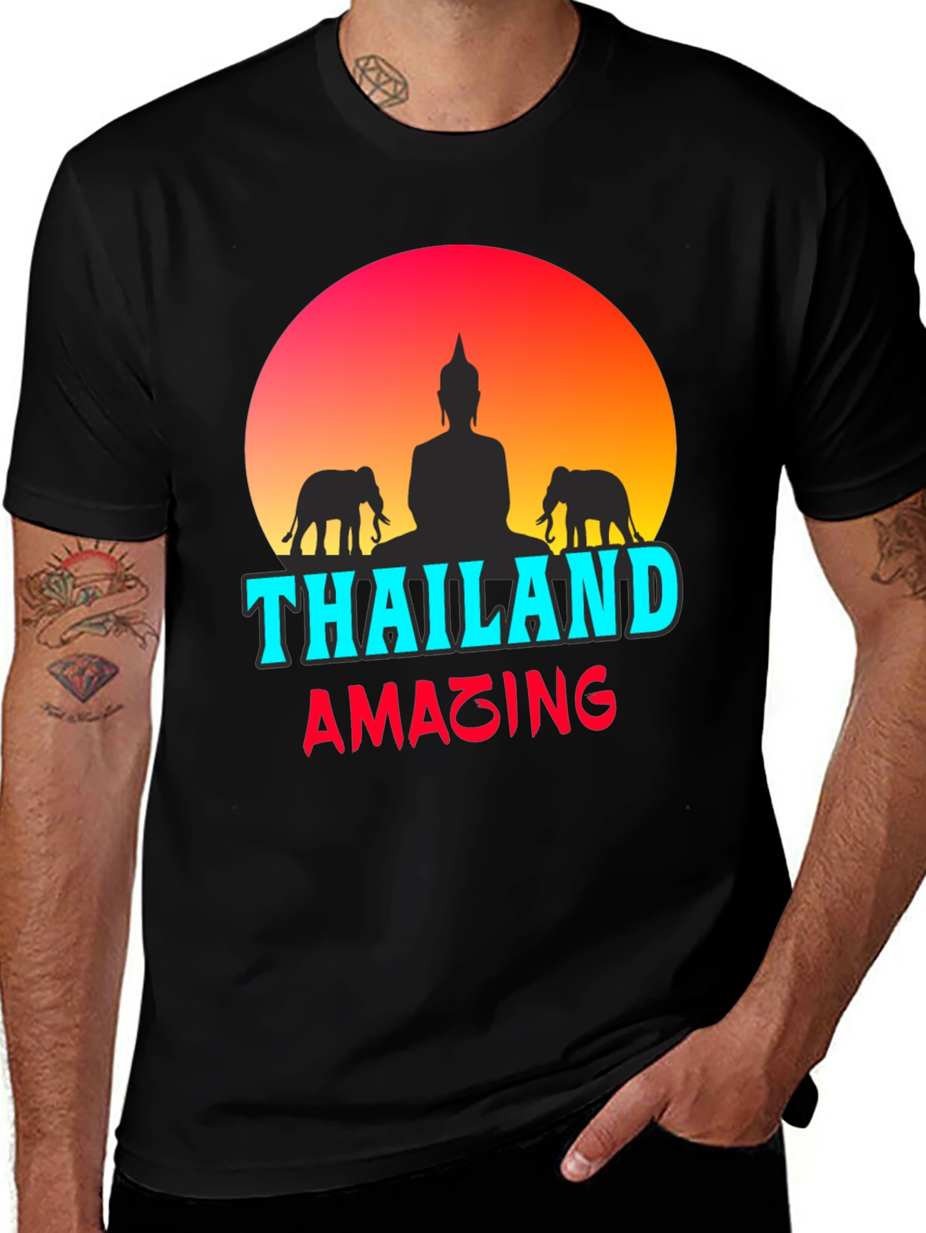 Thailand Amazing Buddha Silhouette Graphic Tee