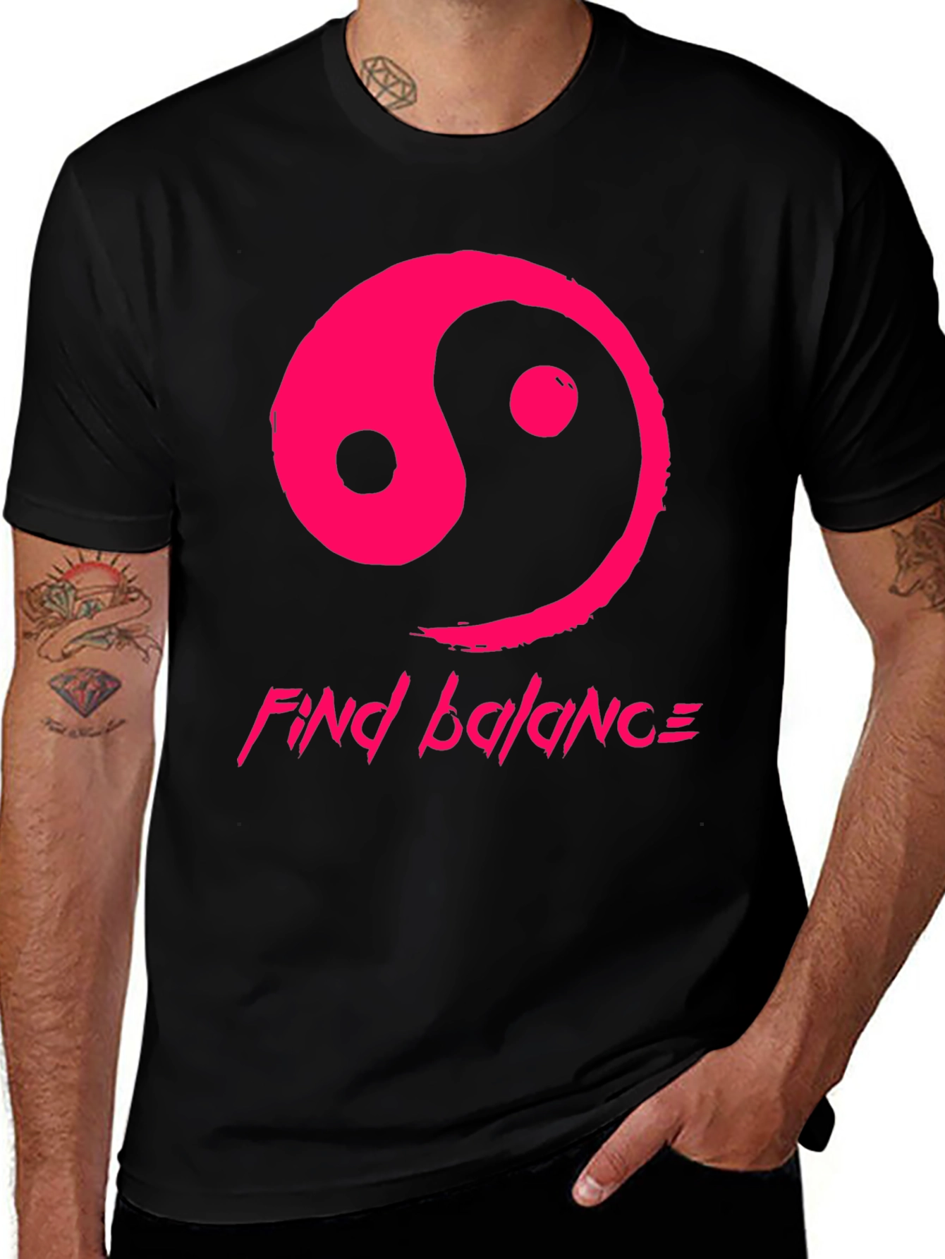 Variant 30 of Yin Yang Find Balance Black T-Shirt
