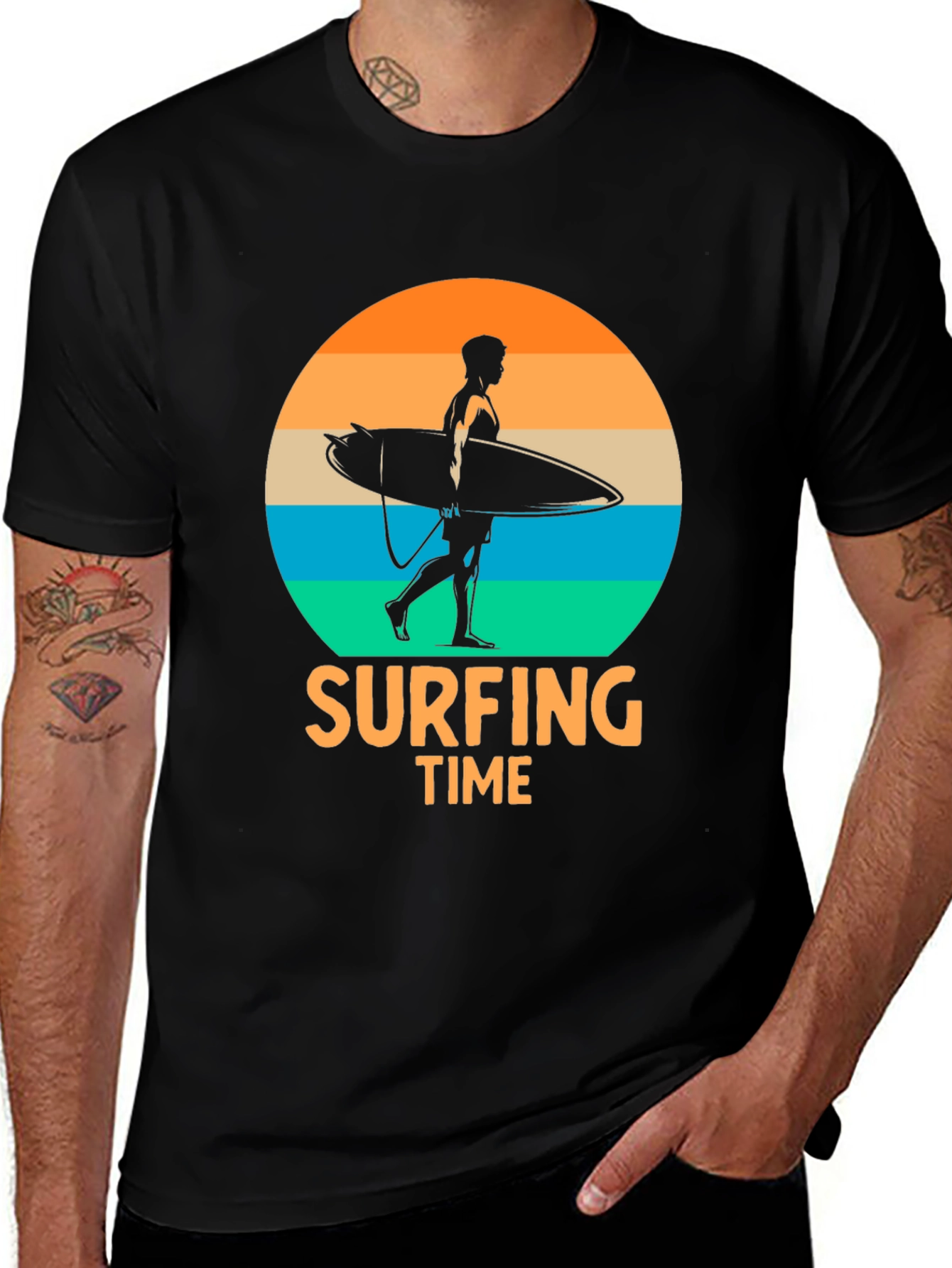 Variant 7 of Surfing Time Graphic Tee - Beach Vibes