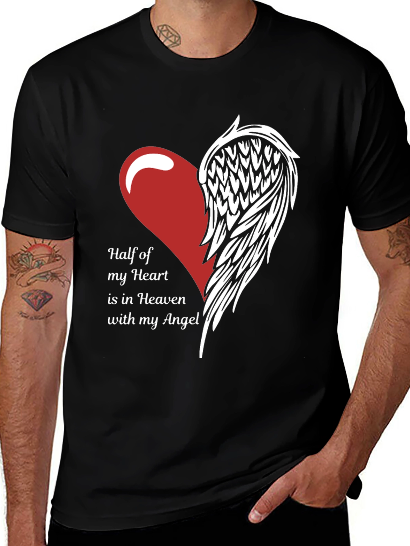 Variant 28 of Half My Heart Angel Wings Memorial T-Shirt