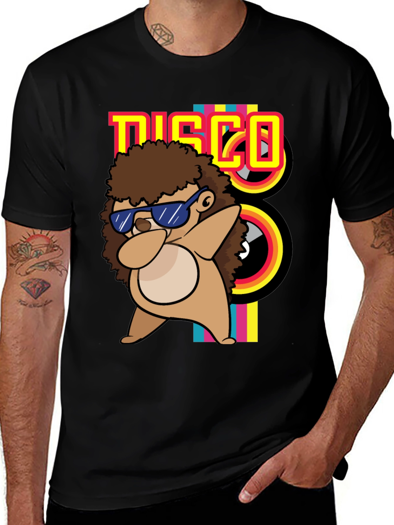 Variant 20 of Dabbing Hedgehog Disco T-Shirt