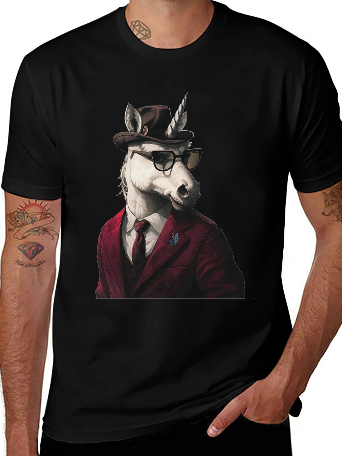 Unicorn Gentleman T-Shirt - Funny Graphic Tee