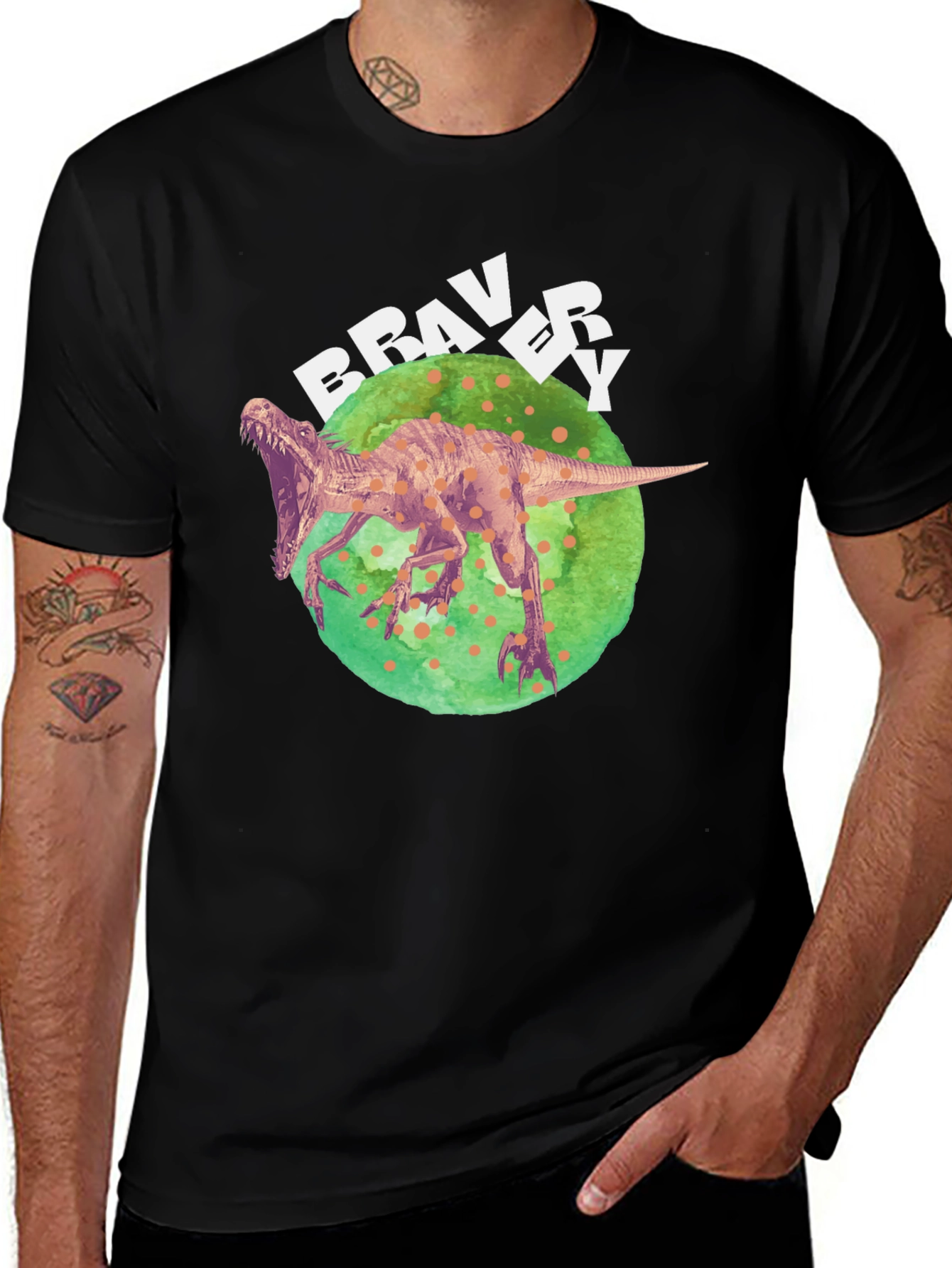 Variant 15 of Bravery Dinosaur Graphic T-Shirt - Cool Design