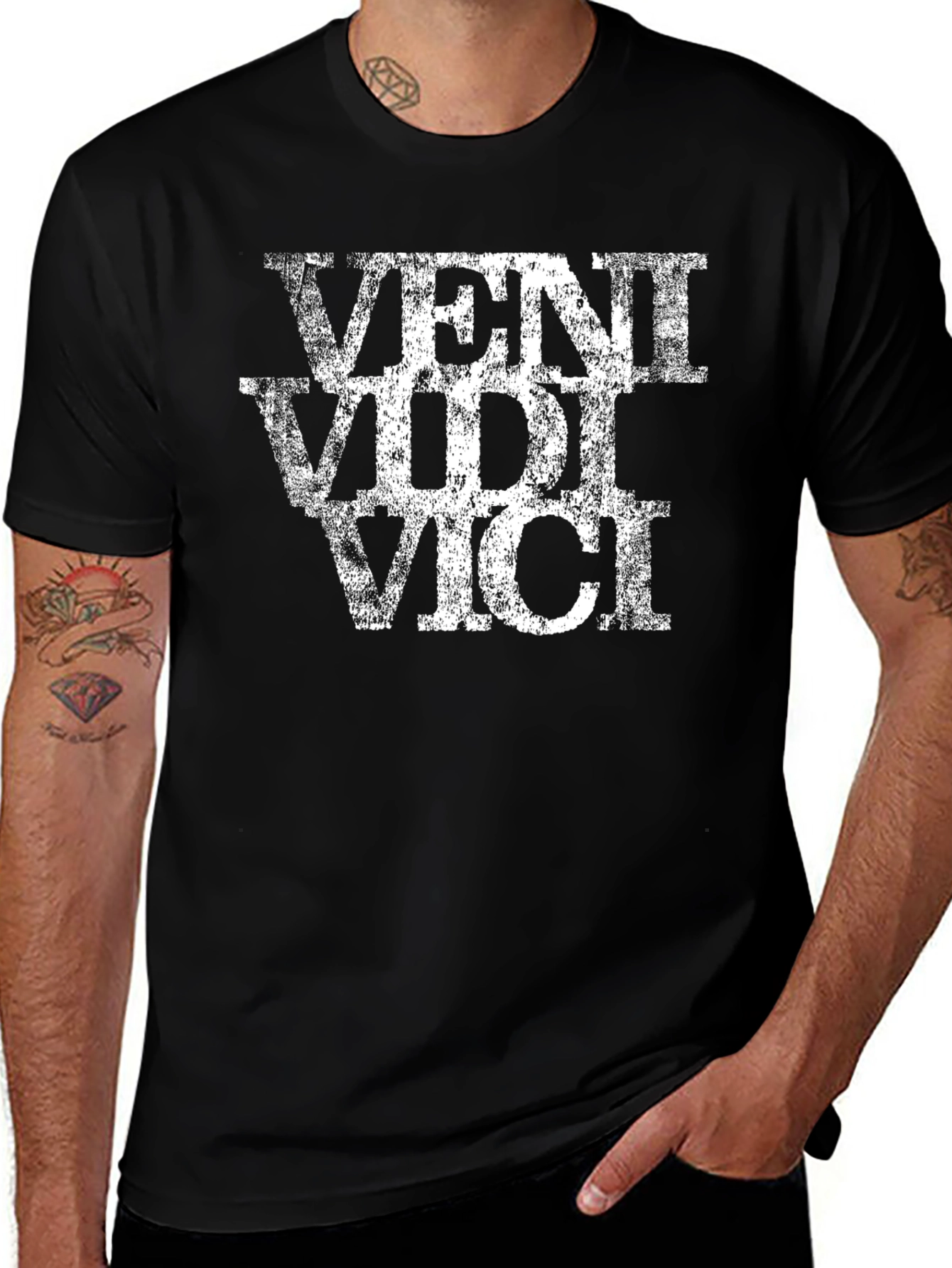 Variant 17 of Veni Vidi Vici Graphic Tee - Black