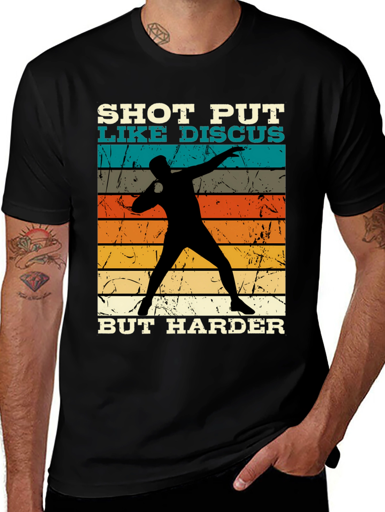 Variant 15 of Shot Put Like Discus Black Graphic Tee