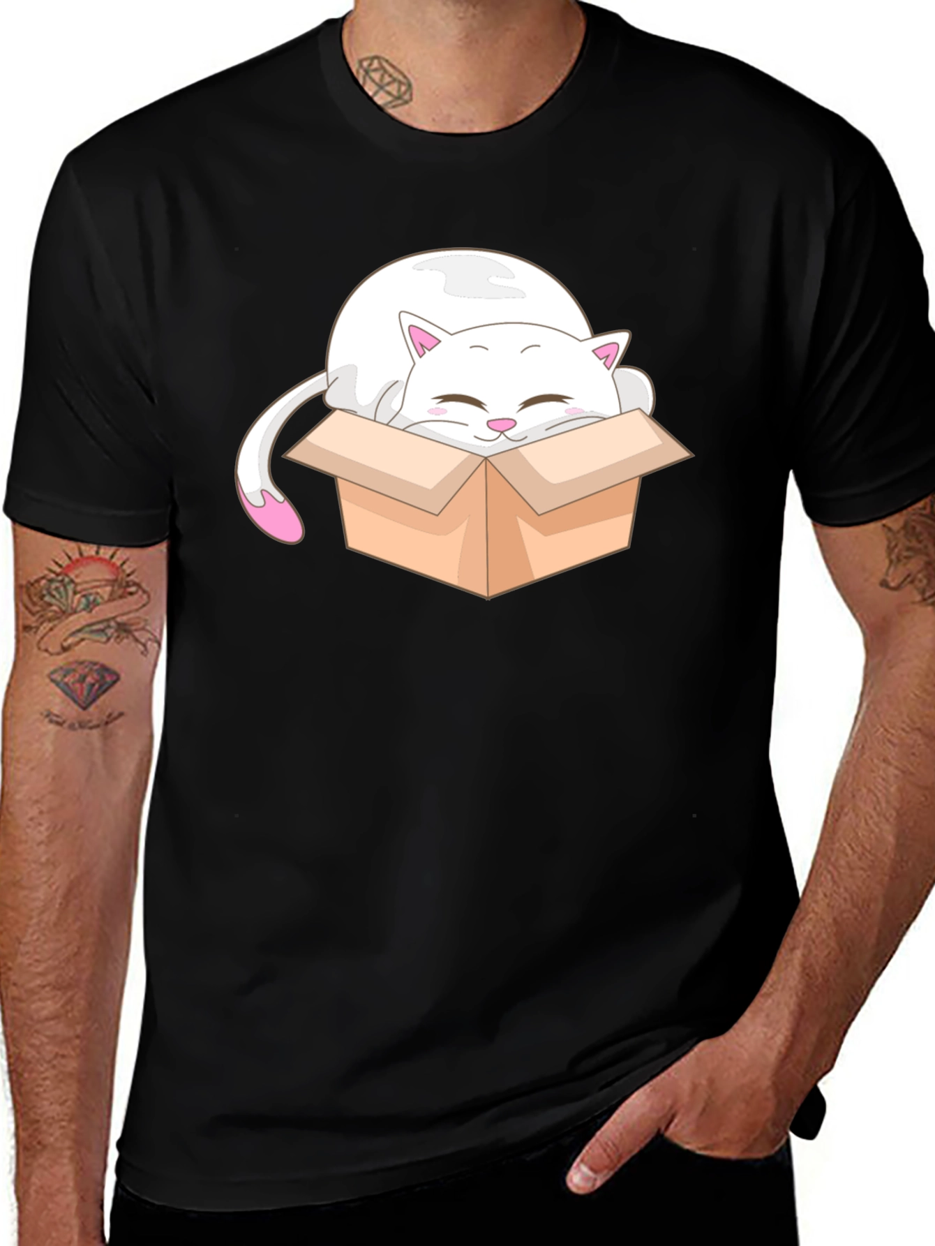 Variant 20 of Cute Cat in Box Graphic T-Shirt