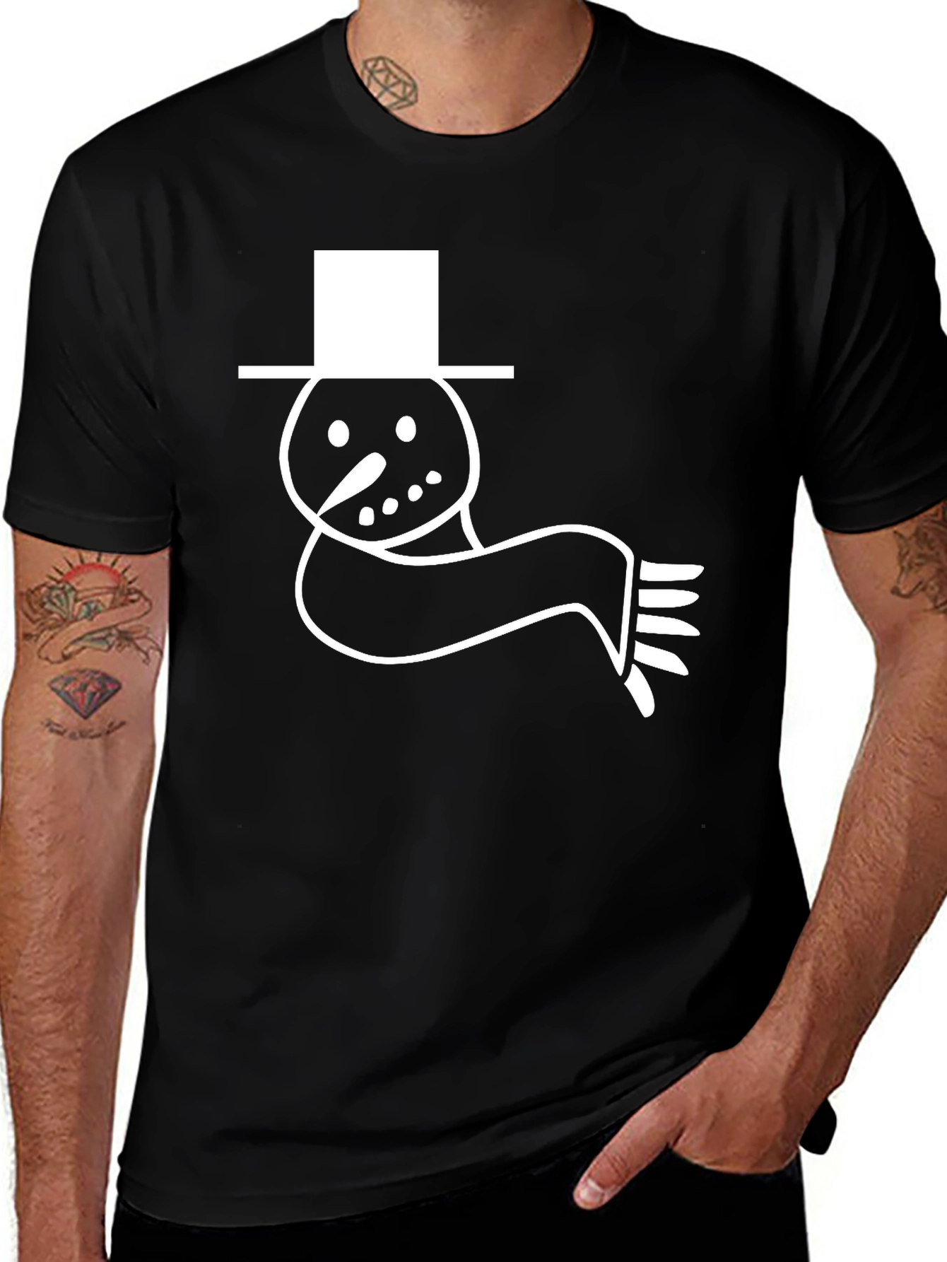 Variant 5 of Snowman Graphic Tee - Winter Holiday T-Shirt