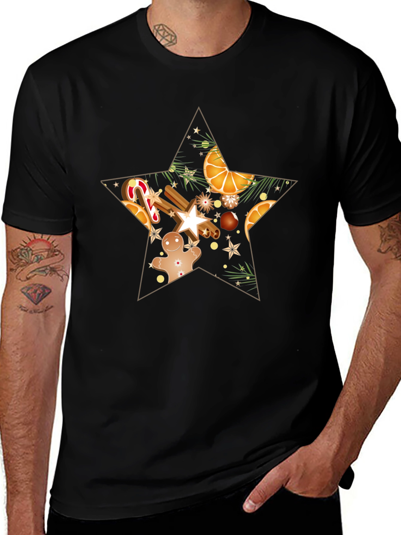 Variant 19 of Festive Star Graphic Tee - Holiday Cheer