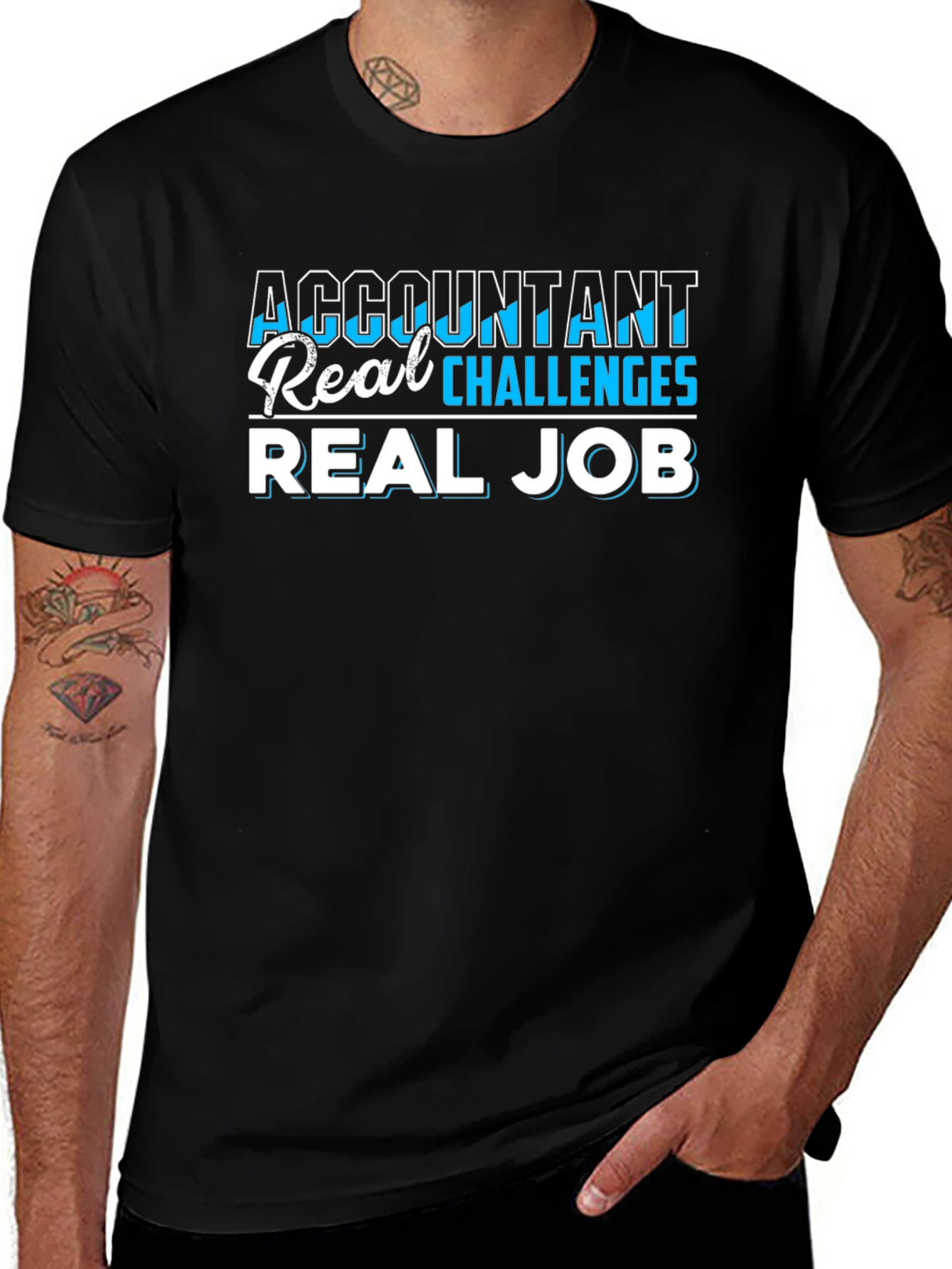 Variant 5 of Accountant Real Challenges Real Job T-Shirt