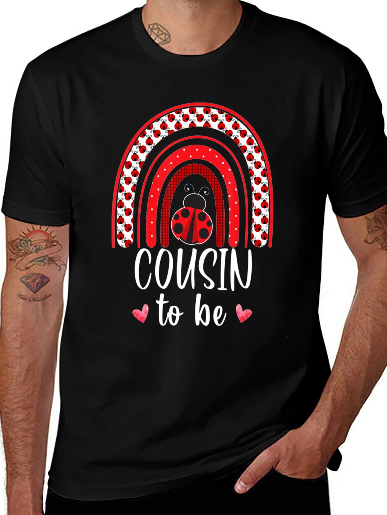 Cousin To Be Ladybug Rainbow T-Shirt