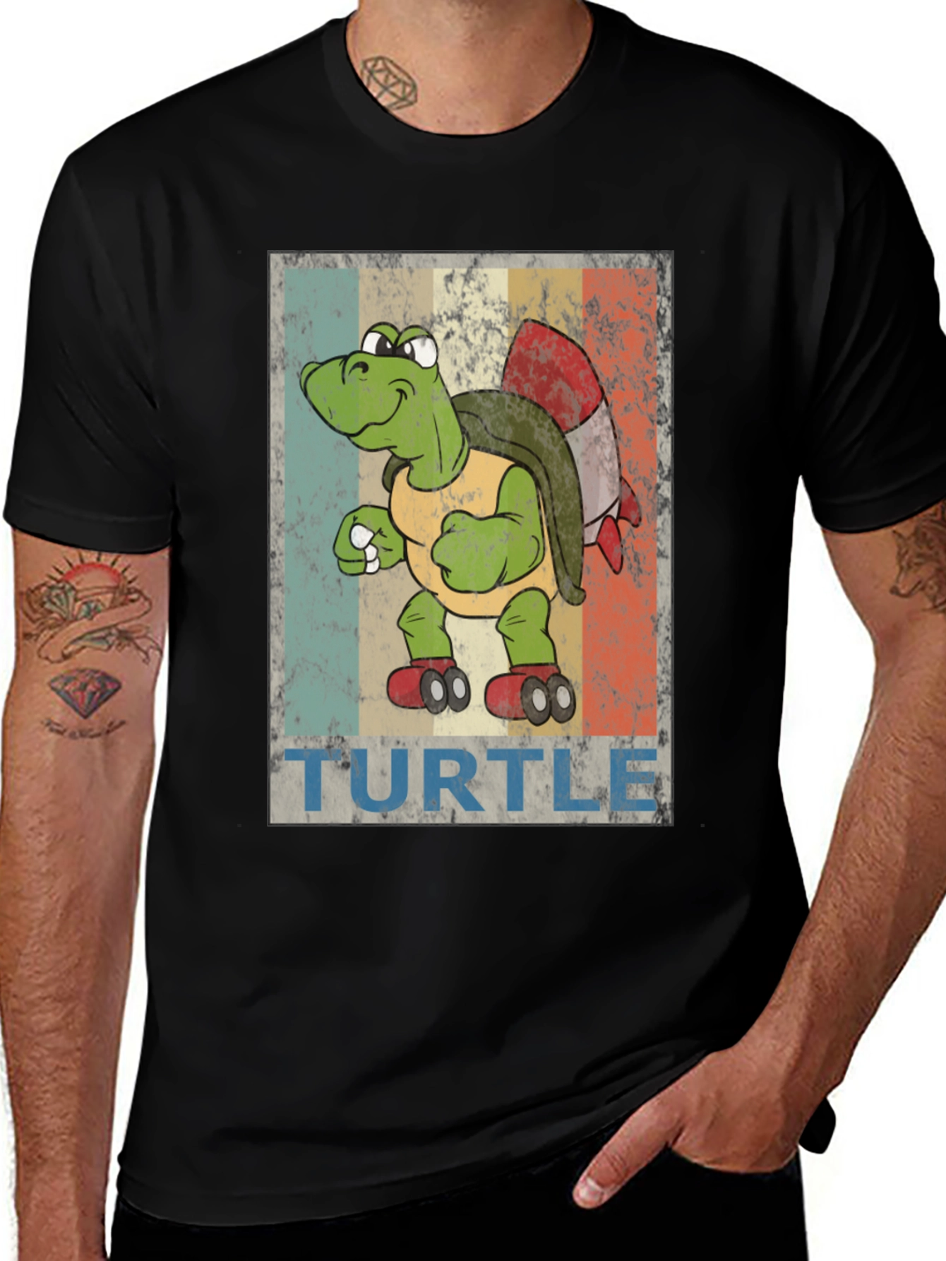 Variant 9 of Retro Turtle Rocket T-Shirt