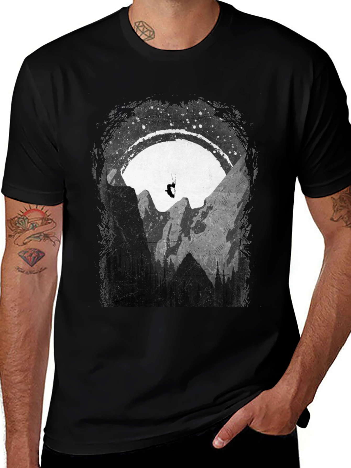 Black Mountain Paragliding Graphic T-Shirt - Adventure Ready! main image