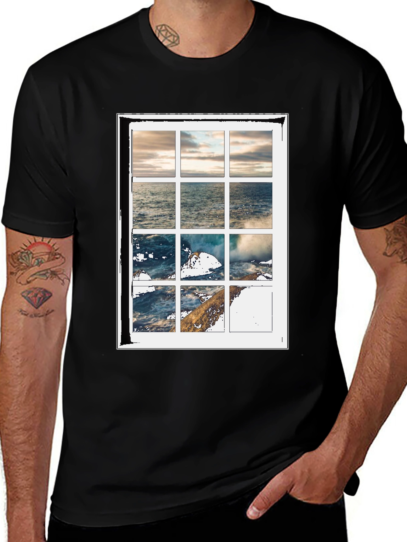 Variant 28 of Ocean View Graphic Tee - Soft Cotton Blend